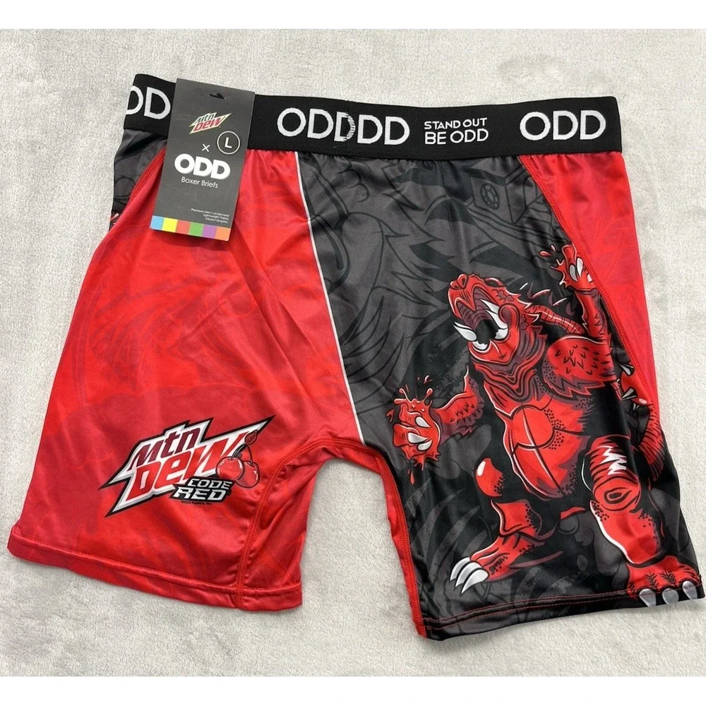 STAND OUT BE ODD Boxer Briefs Men Large Multicolor Mtn Dew Coder Red Underwear